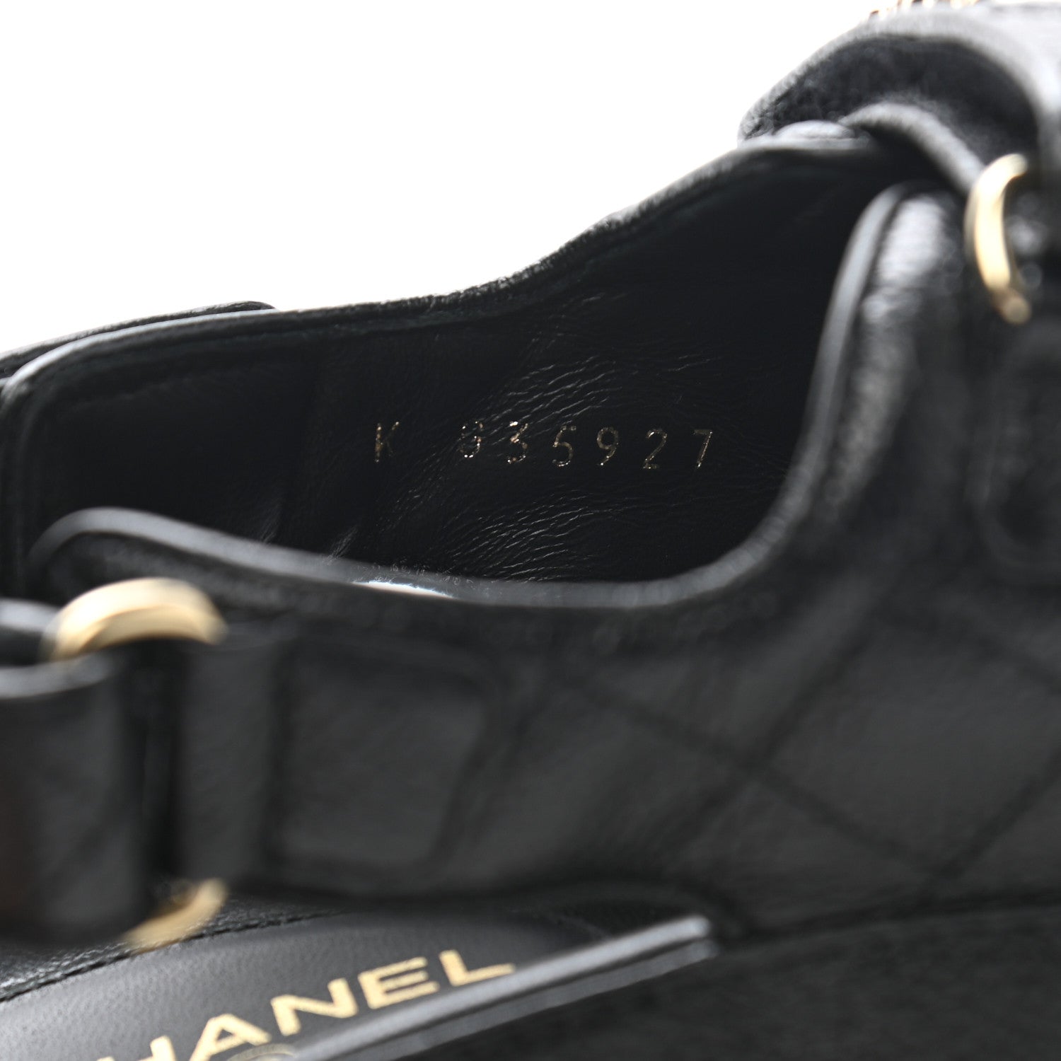 Chanel Grained Calfskin Velcro Dad Sandals 36.5 Black 8 of 9