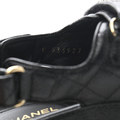 Chanel Grained Calfskin Velcro Dad Sandals 36.5 Black 8 of 9