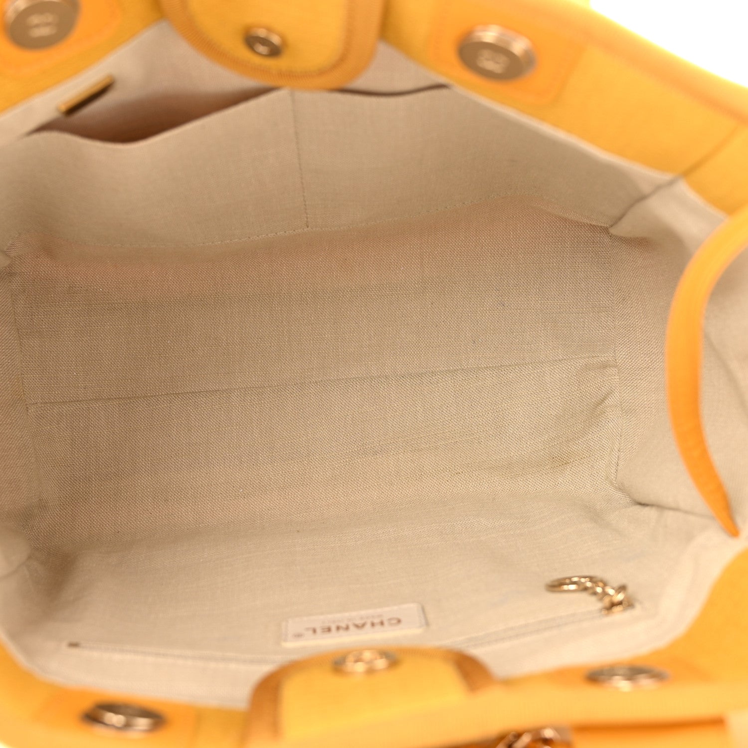 Chanel Mixed Fibers Small Deauville Tote Yellow 6 of 17