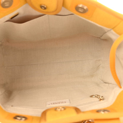 Chanel Mixed Fibers Small Deauville Tote Yellow 6 of 17