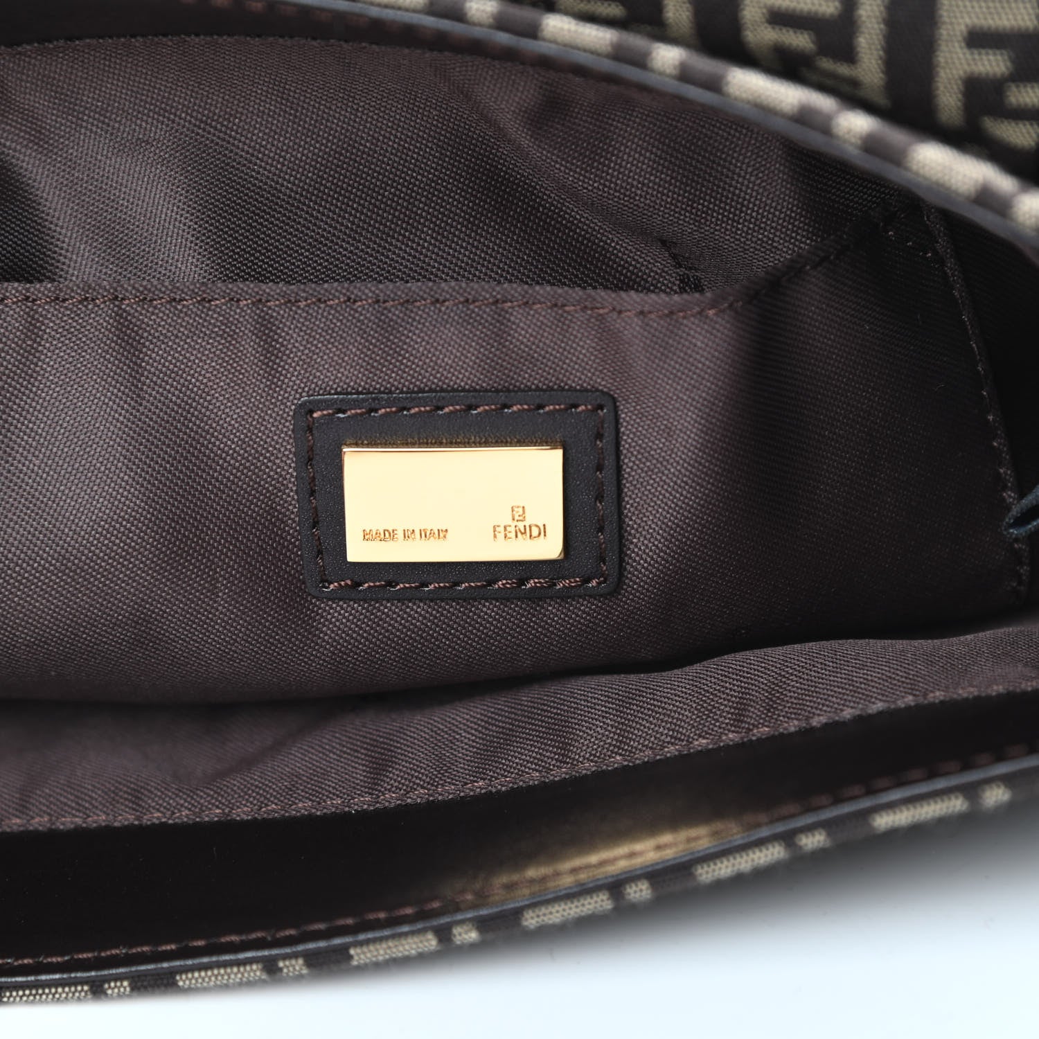Fendi Zucchino Cuoio Ingrassato Medium Compilation Hobo Testa di Moro Beige 6 of 13