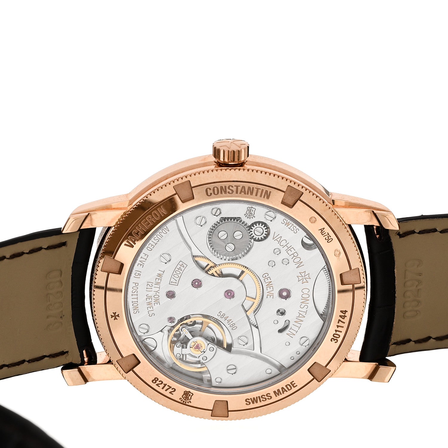 Vacheron Constantin 18K Pink Gold Alligator 38mm Patrimony Traditionnelle Manual Winding Watch 82172/000R-9382 4 of 5
