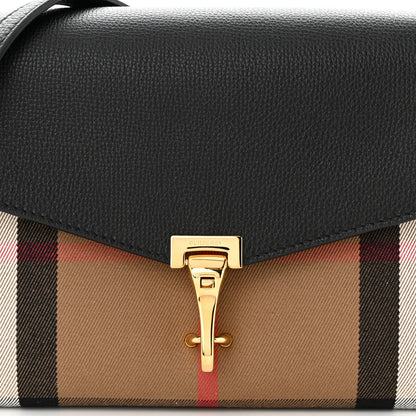Burberry Derby Calfskin House Check Small Macken Crossbody Bag Black 8 of 10