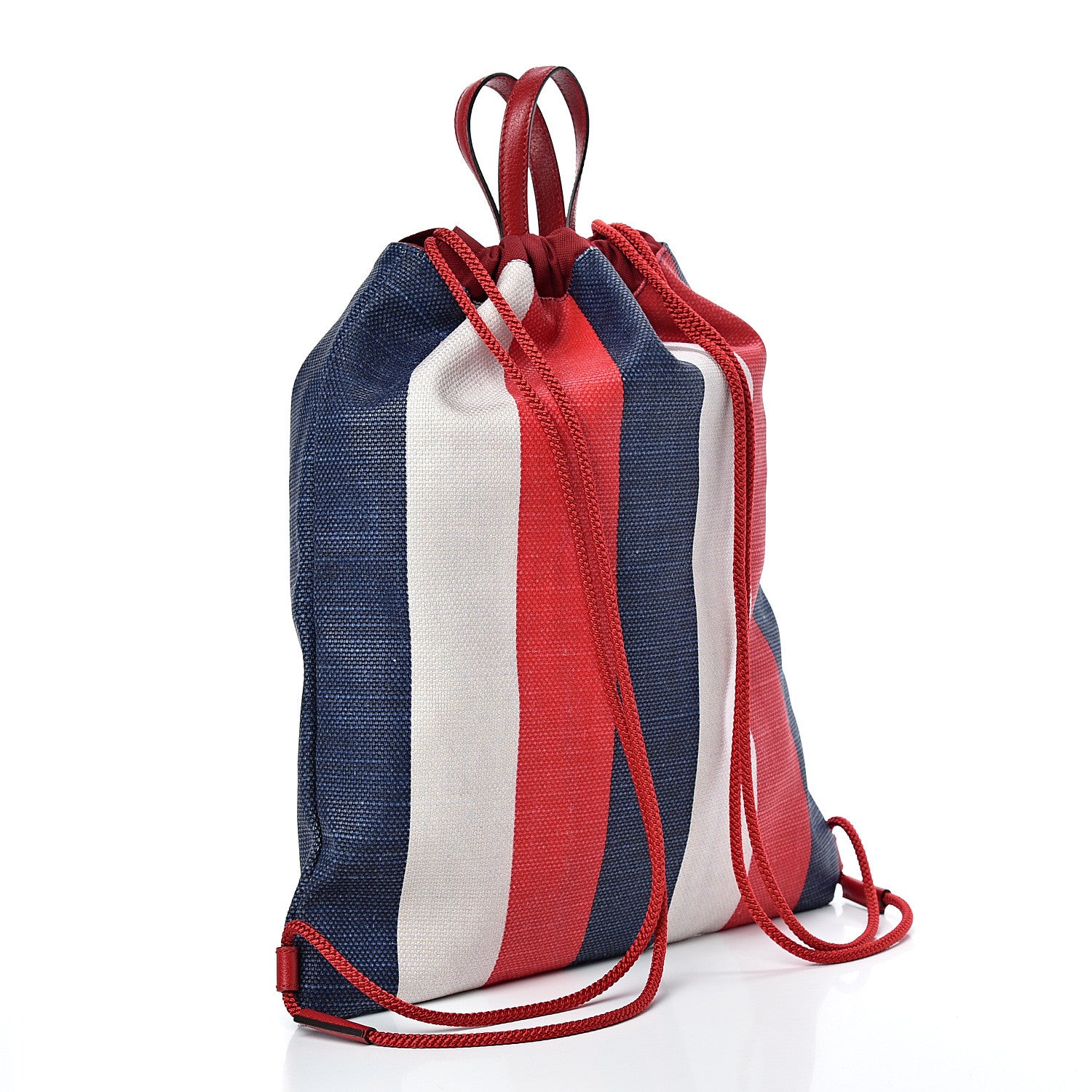 Gucci Canvas Logo Sylvie Stripe Drawstring Backpack Red 2 of 9