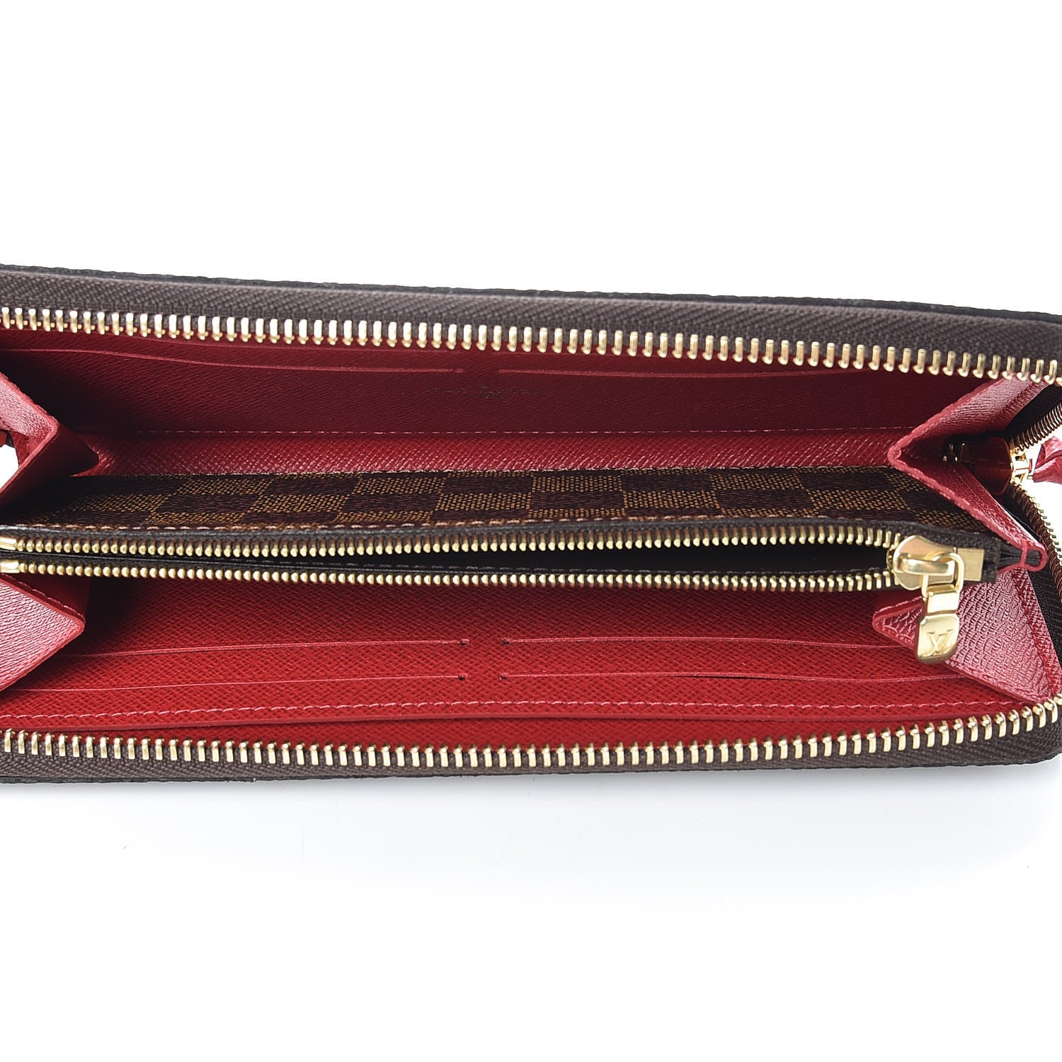 Louis Vuitton Damier Ebene Clemence Wallet Cherry 5 of 10
