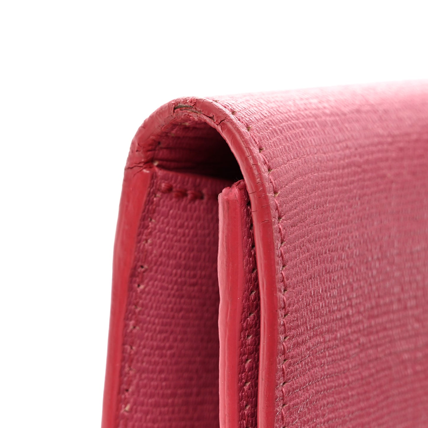 Calfskin Classic Y Ligne Clutch Fuchsia