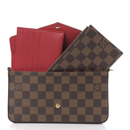 Louis Vuitton Damier Ebene Pochette Felicie Chain Wallet 15 of 18