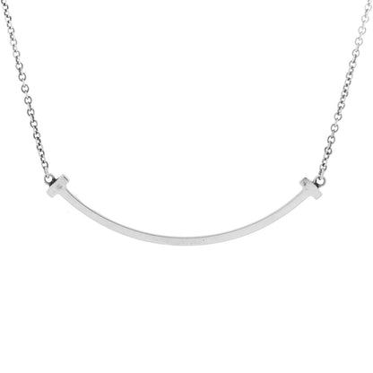 Tiffany Sterling Silver Small T Smile Pendant Necklace 4 of 6