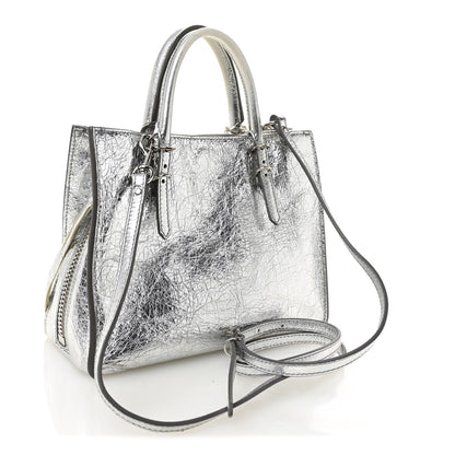 Balenciaga Metallic Calfskin Papier Mini A4 Tote Silver 4 of 12
