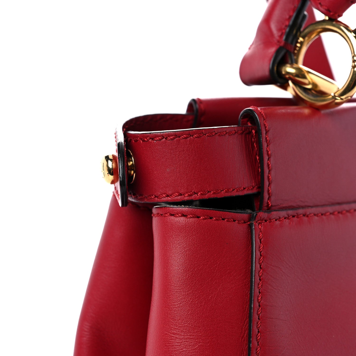 Fendi Vitello Morgan Fabric Jacquard Pequin Medium Peekaboo Iconic Satchel Mattone Tobacco Black 19 of 25