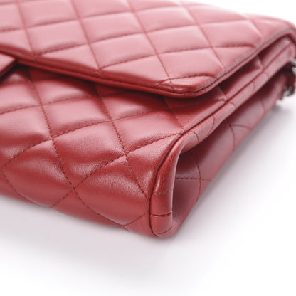 Chanel Lambskin Quilted Clutch With Chain Flap Red 6 of 9
