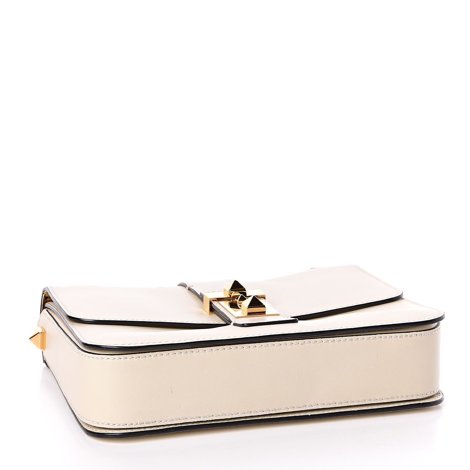 Valentino Garavani Vitello B-Rockstud Flap Light Ivory 4 of 10