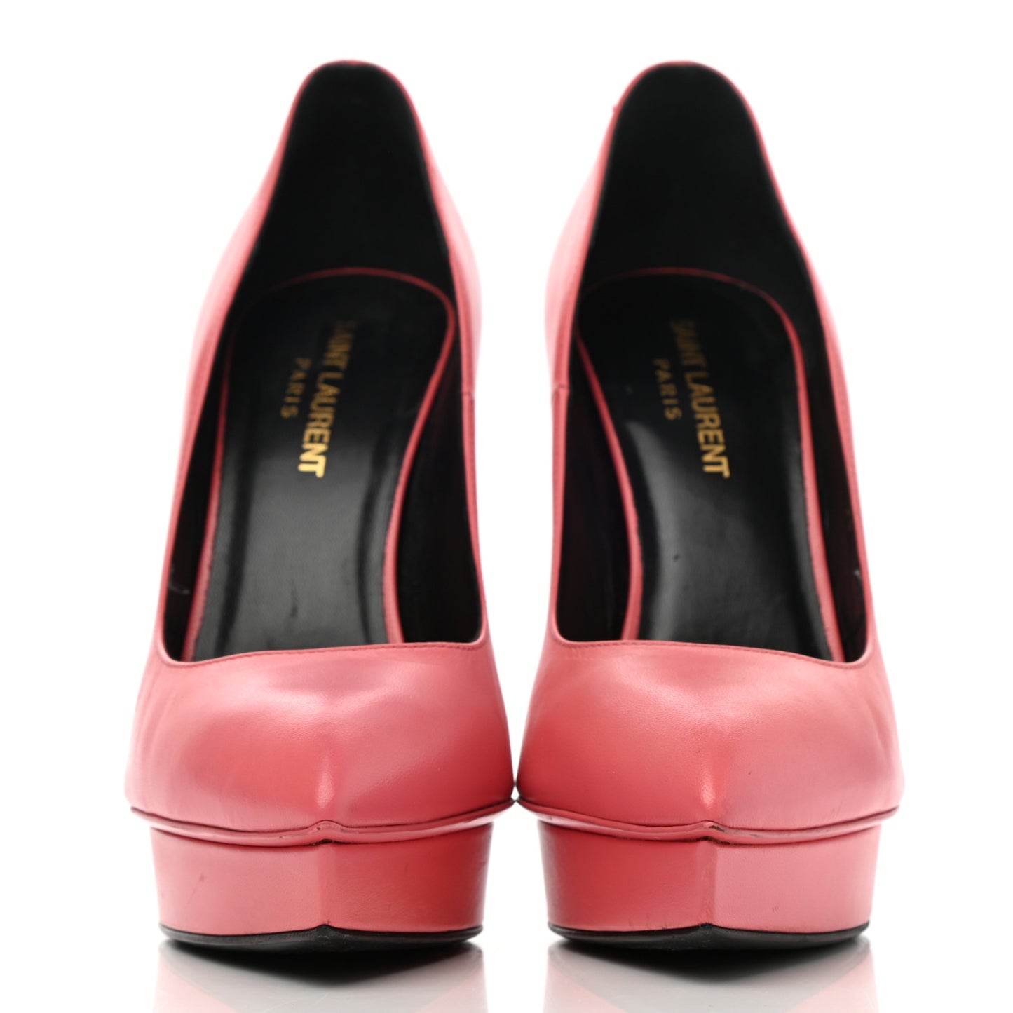 Pebbled Patent Calfskin Janis 105 Platform Pumps 38 Rose Clair