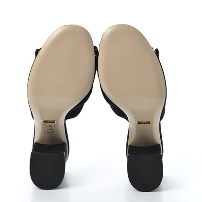 Gucci Kid Scamosciato GG Marmont Fringe 75mm Slide Sandals 40.5 Black 5 of 9