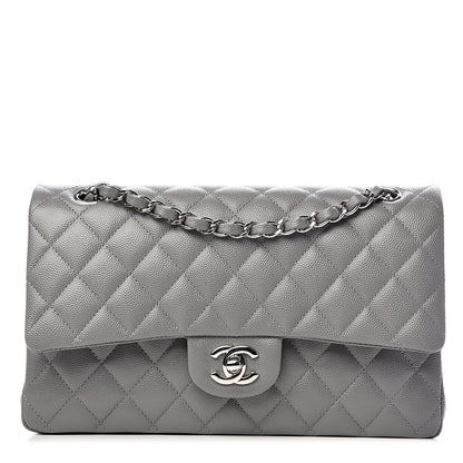 Chanel Caviar Quilted Medium Double Flap Grey 1 of 11