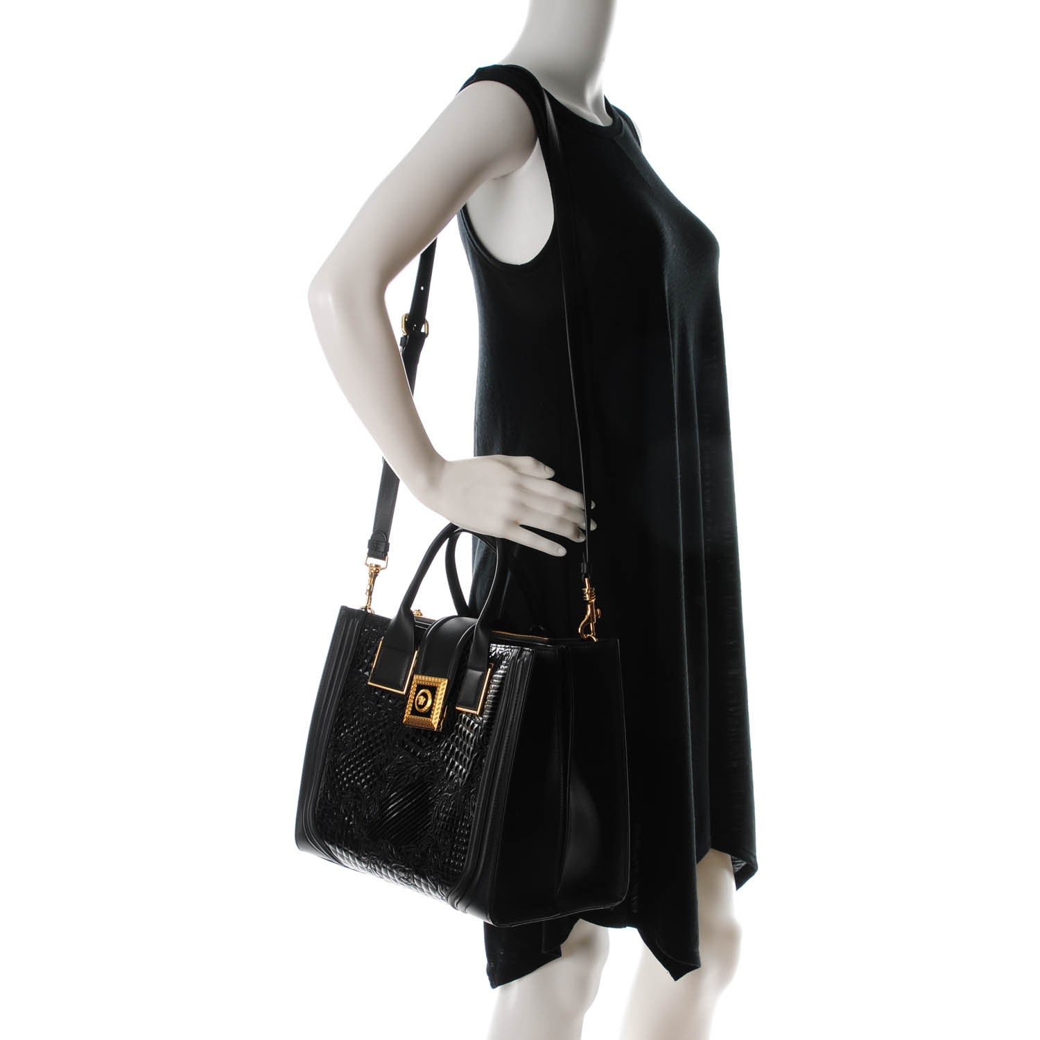 Versace Patent Micro Vanitas Icon Handbag Black 2 of 6