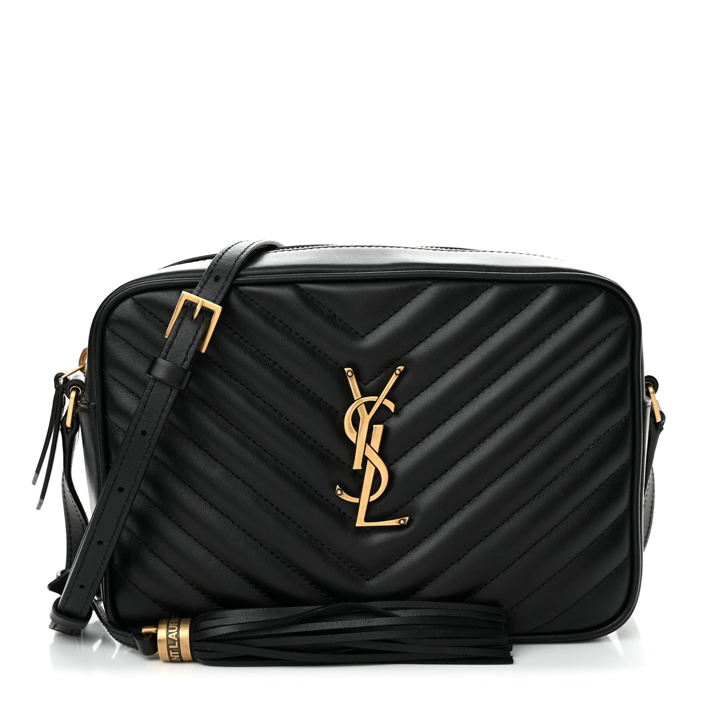 Calfskin Matelasse Monogram Lou Camera Bag Black