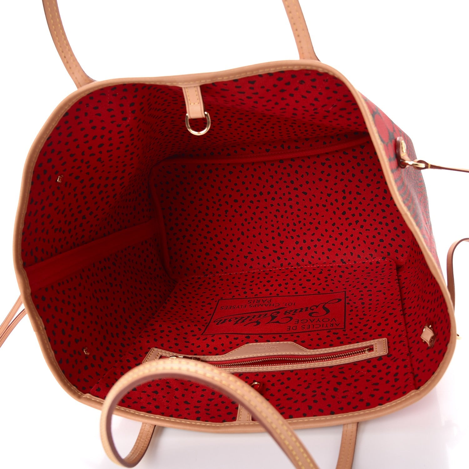 Louis Vuitton Monogram Kusama Waves Neverfull MM Red 5 of 10