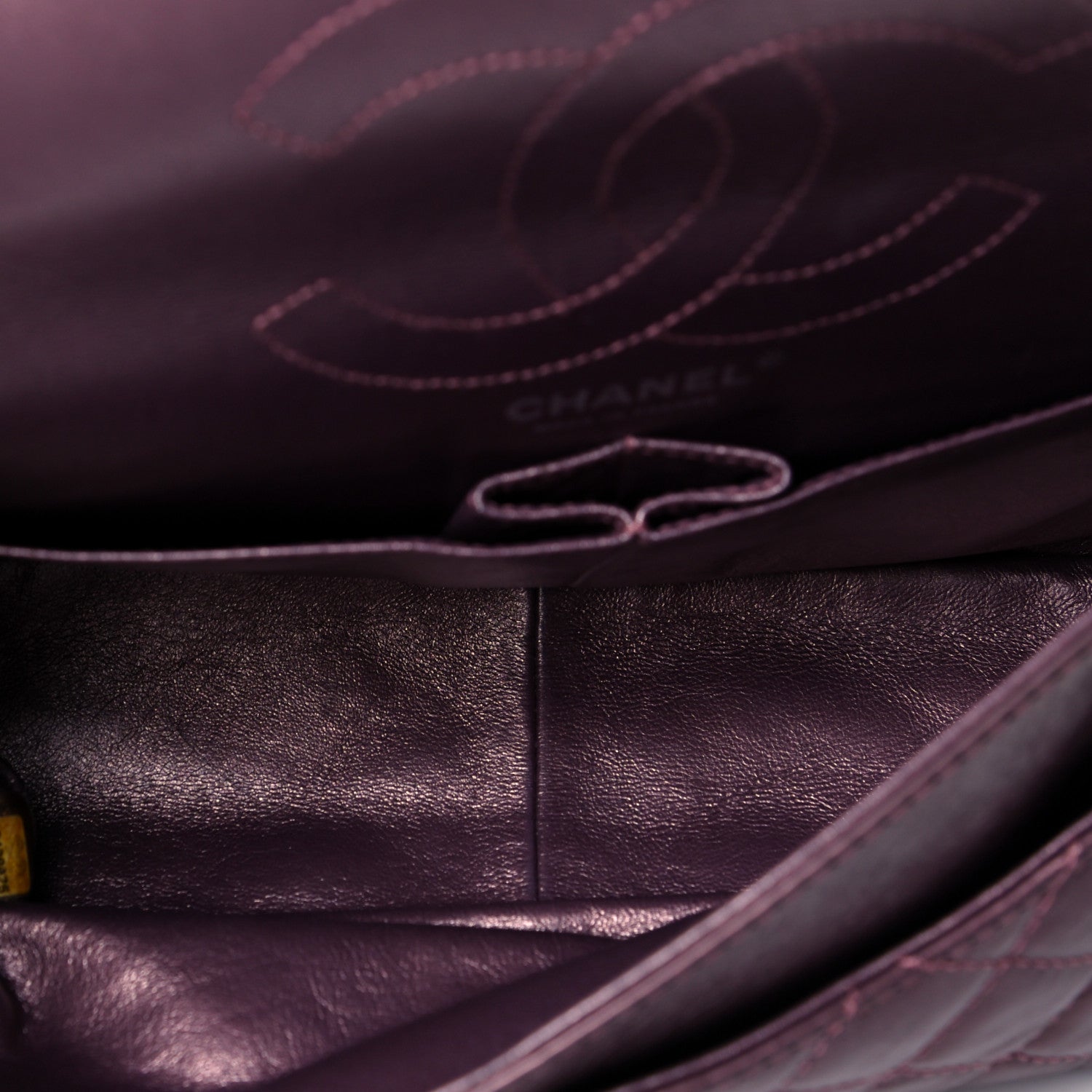 Chanel Metallic Aged Calfskin Quilted 2.55 Reissue 226 Flap Rose Fonce 5 of 8