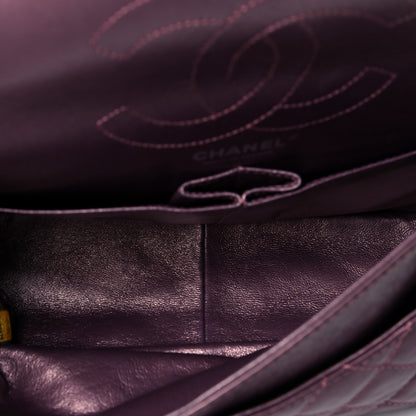 Chanel Metallic Aged Calfskin Quilted 2.55 Reissue 226 Flap Rose Fonce 5 of 8