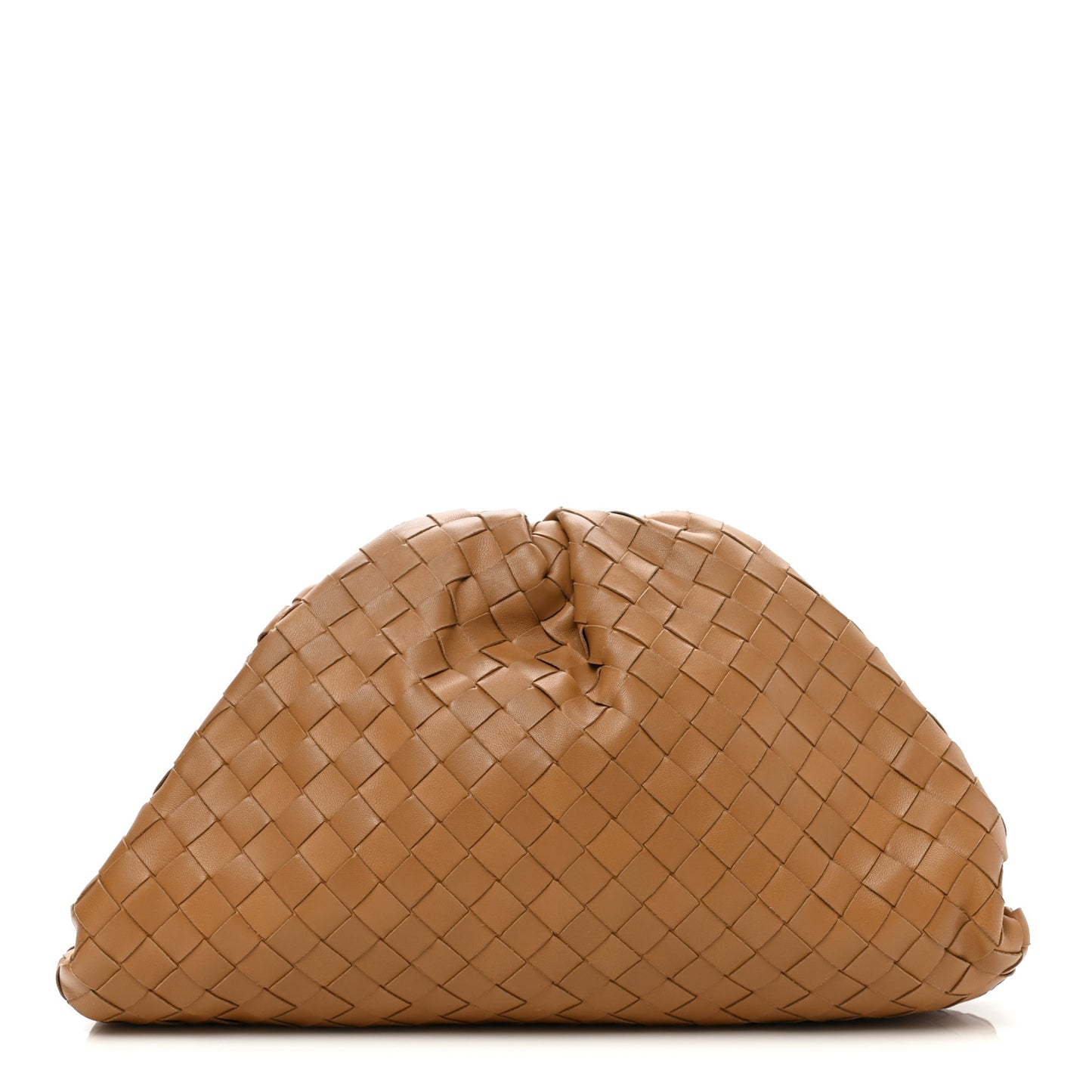 Nappa Maxi Intrecciato The Pouch Oversized Clutch Caramel