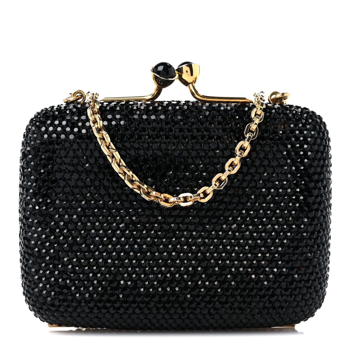 Swarovski Crystal Minaudiere Clutch Black