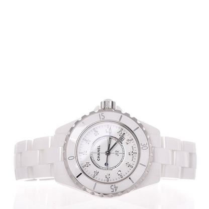 Chanel Stainless Steel Ceramic Diamond 33mm J12 Quartz Watch White 3 of 8