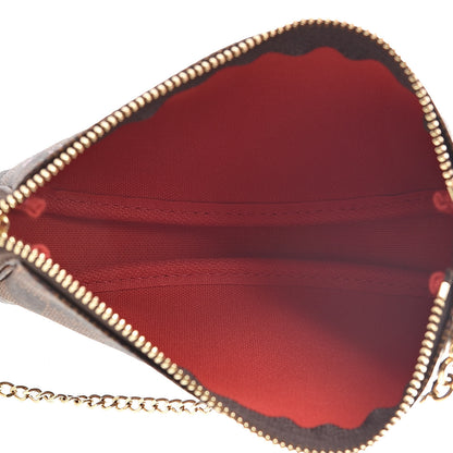 Louis Vuitton Damier Ebene 2019 Christmas Animation Mini Pochette Accessories Red 5 of 8