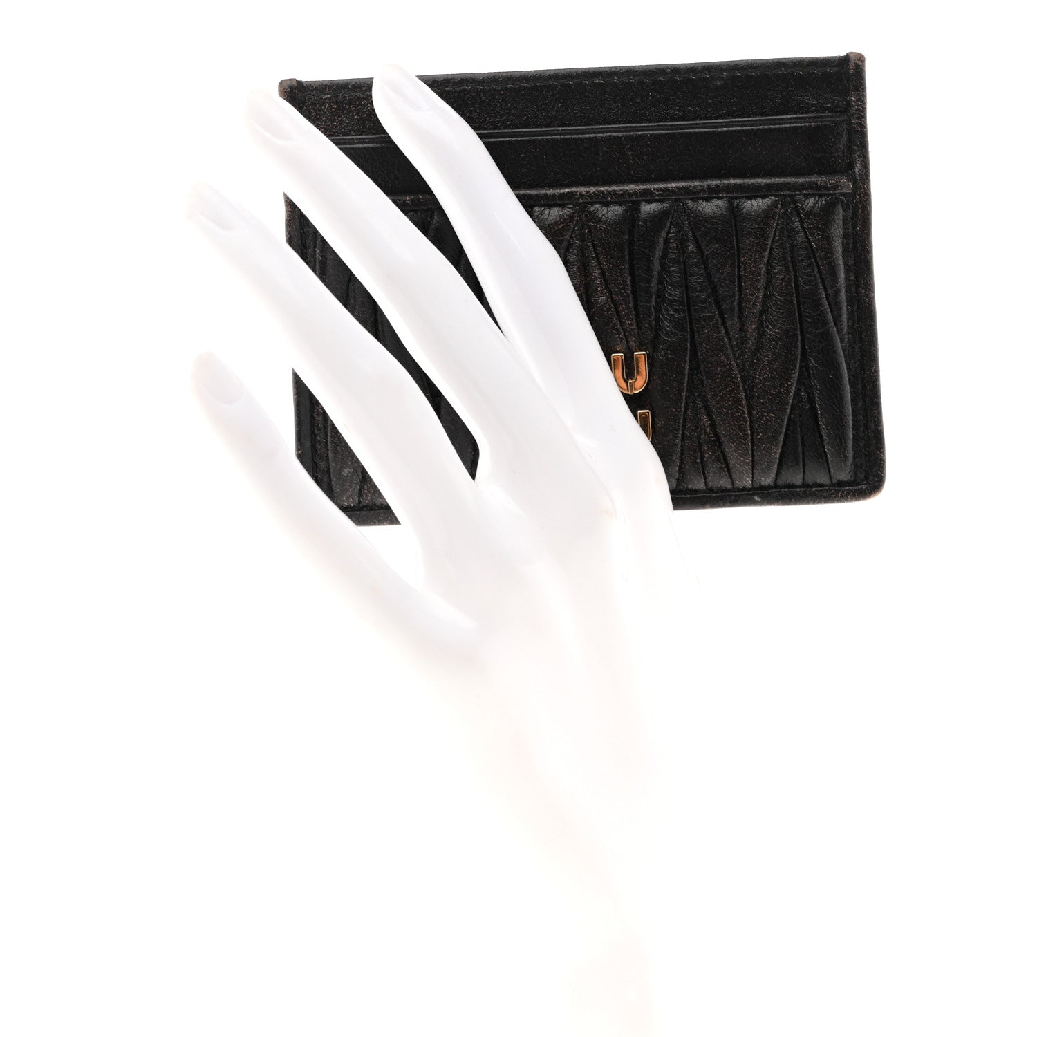 Miu Miu Nappa Matelasse Card Holder Caffe 2 of 7