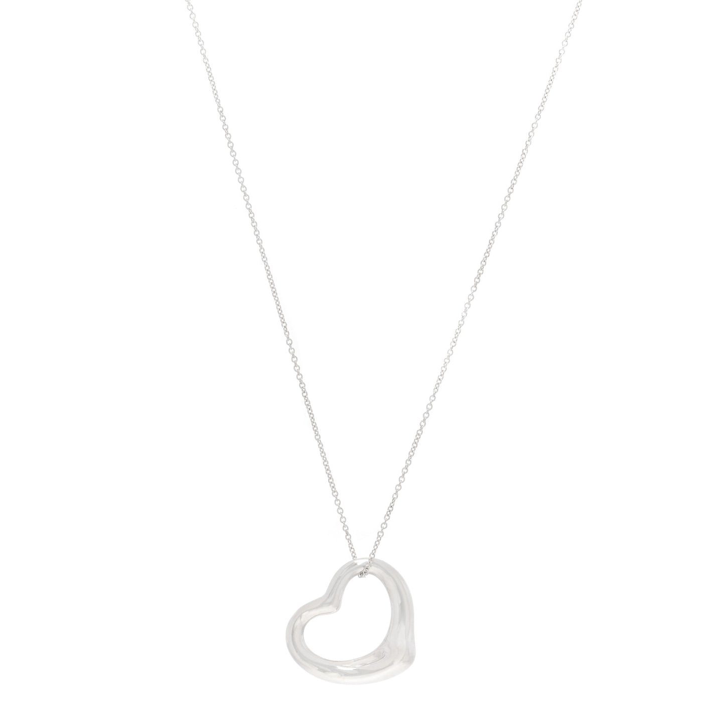 Sterling Silver 22mm Elsa Peretti Open Heart Pendant Necklace