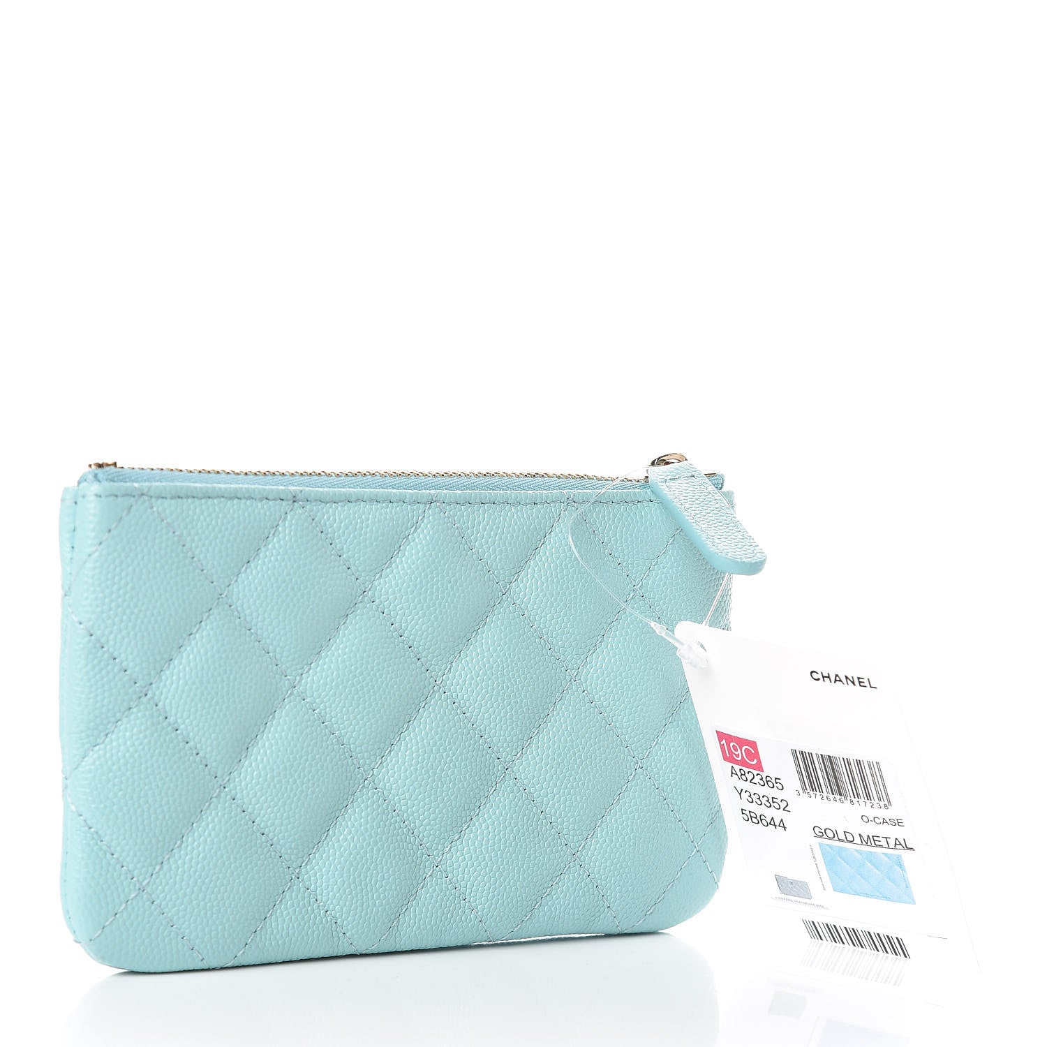 Chanel Caviar Quilted Small Cosmetic Case Light Blue 3 of 8