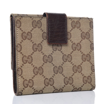 Gucci Monogram Web Hasler French Flap Wallet Brown 3 of 11