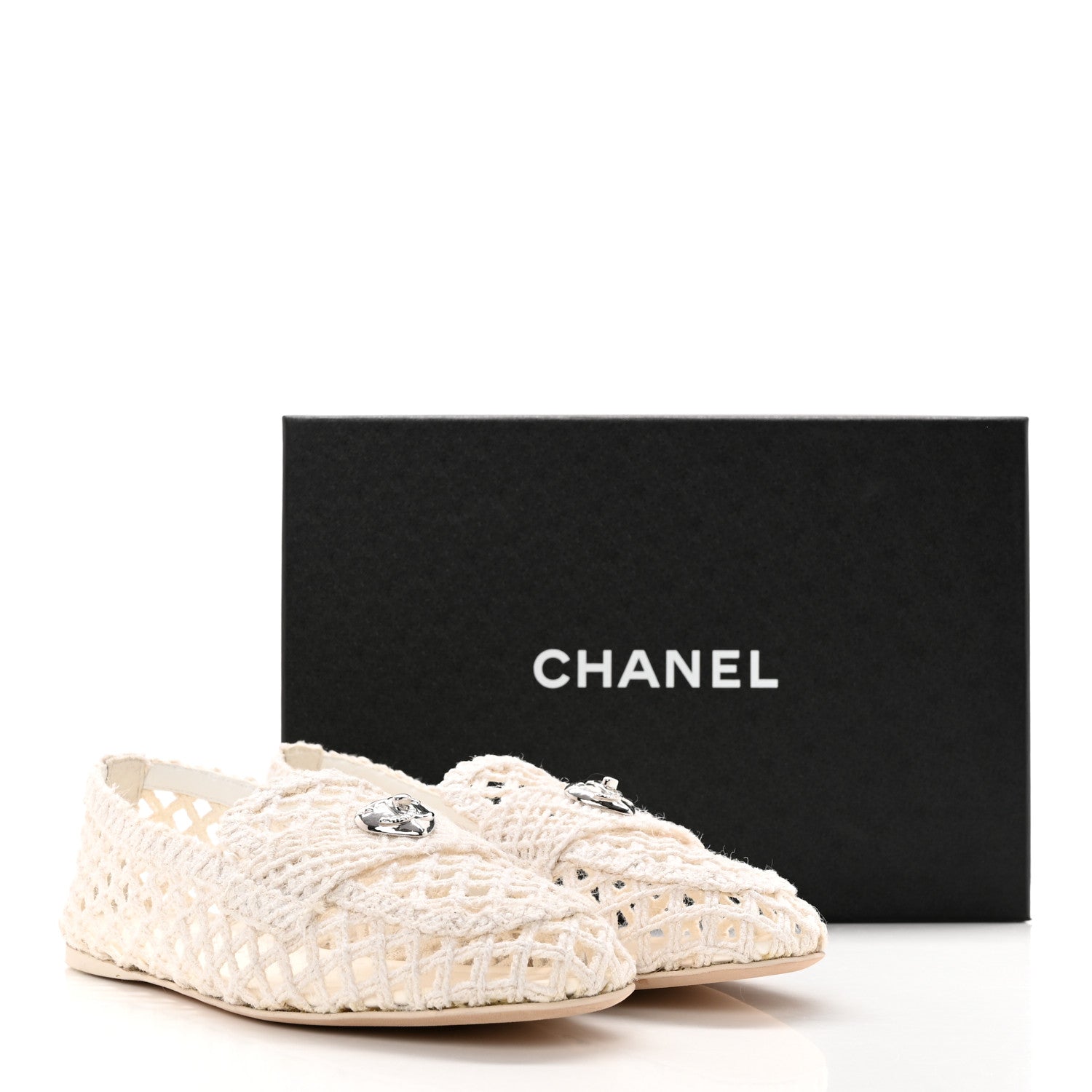 Chanel Raffia Braided CC Mocassin Loafers 41 White 15 of 15