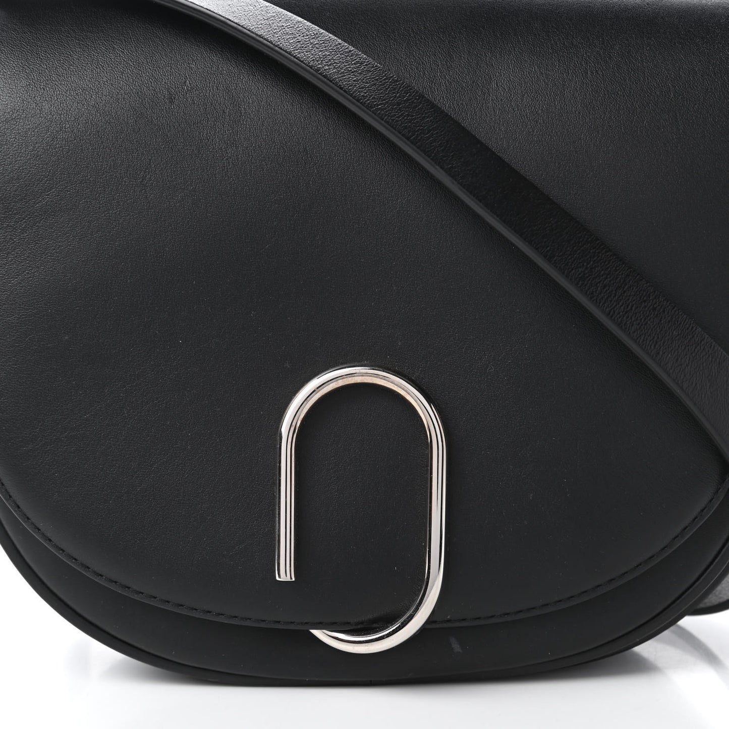 Calfskin Alix Saddle Crossbody Bag Black