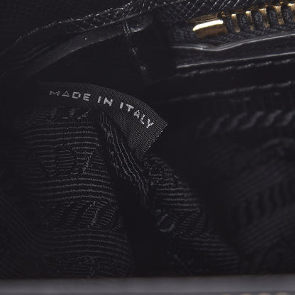Prada Saffiano Lux Mini Double Zip Tote Black 9 of 9