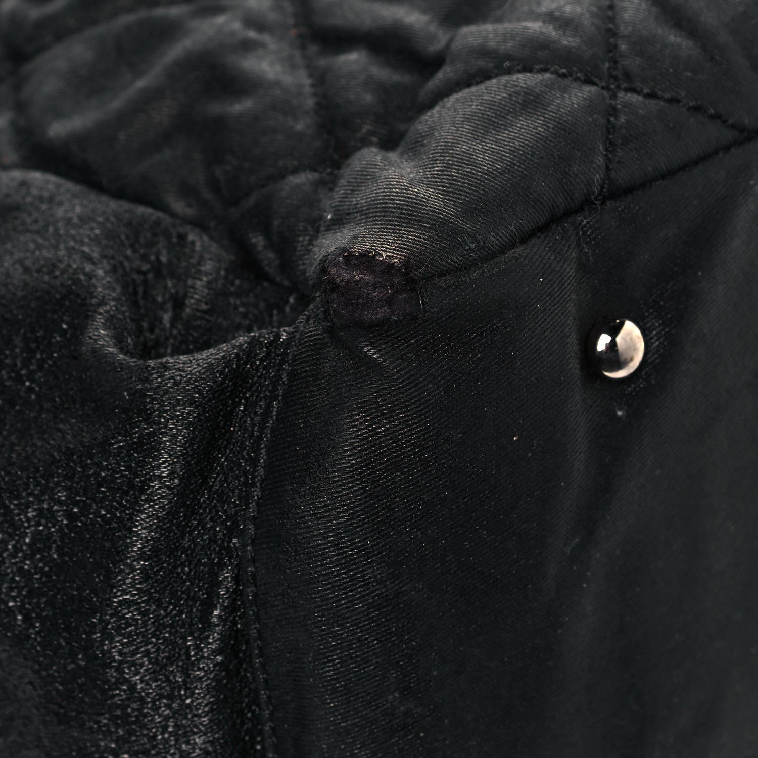 Chanel Coated Canvas Quilted Large Paris Biarritz Tote Black 9 of 19