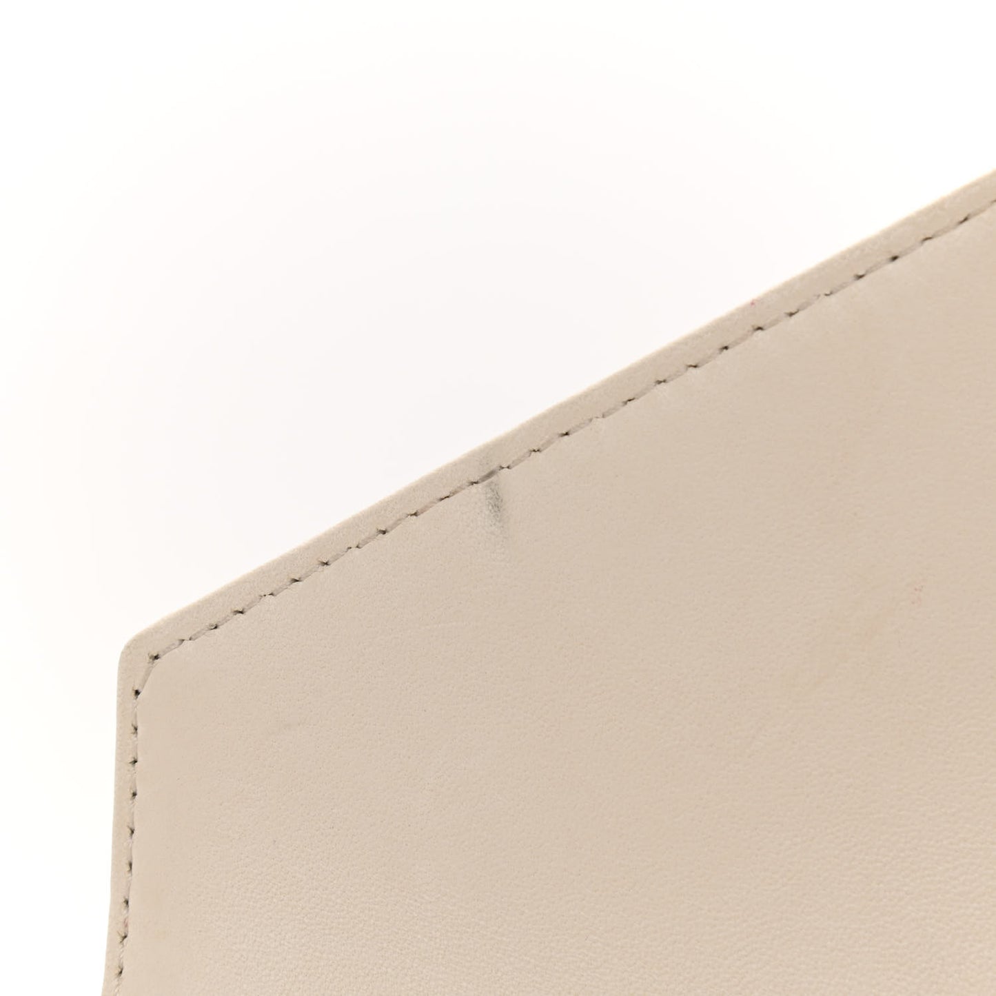 Lambskin Reversed Chevron Quilted Flap White