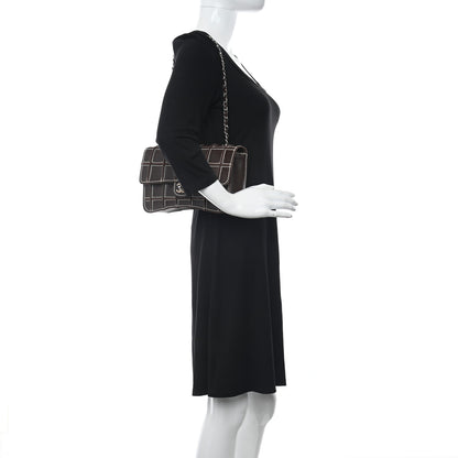 Chanel Lambskin Contrast Square Stitch Flap Brown 2 of 10