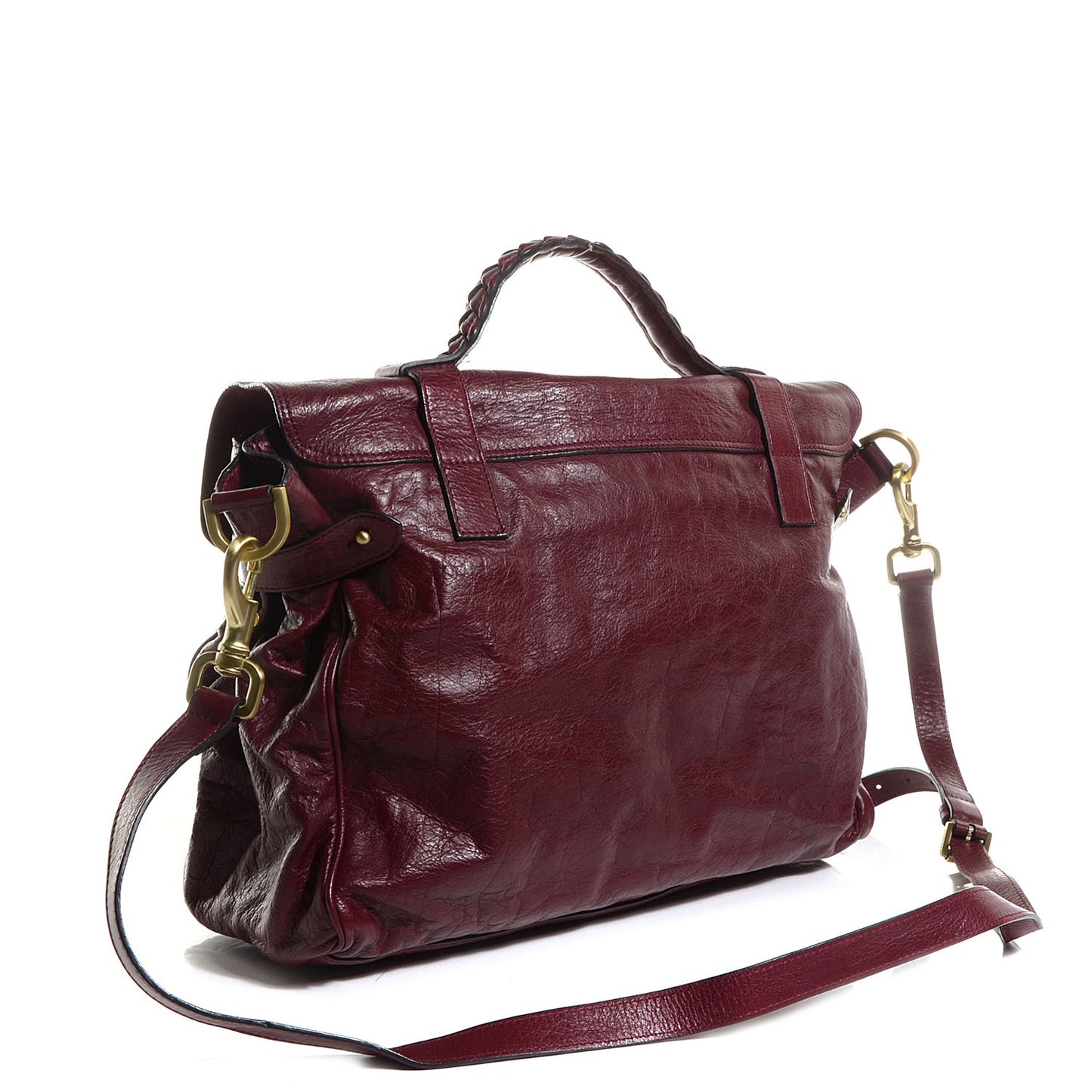 Soft Buffalo Leather Oversized Alexa Conker