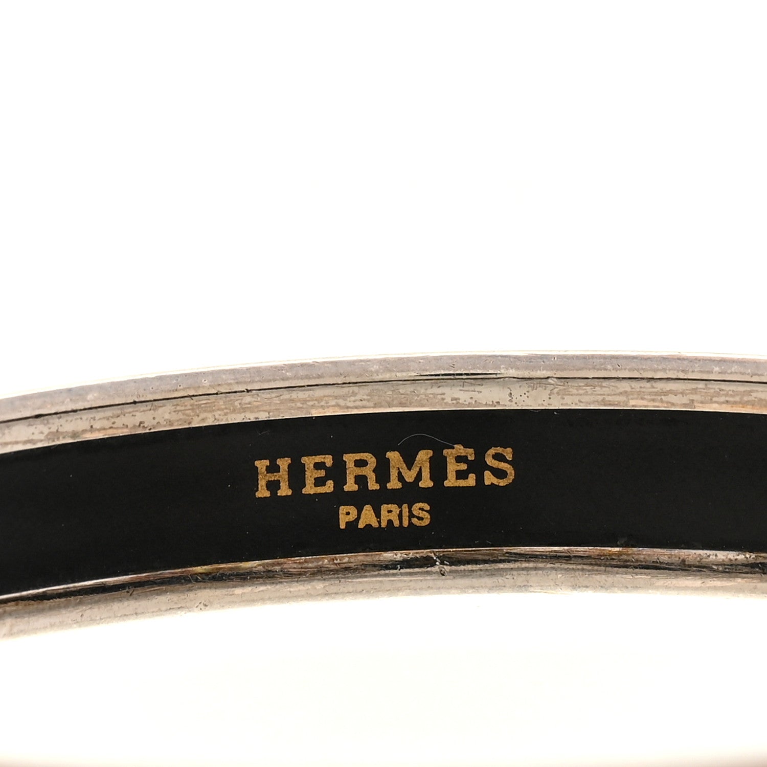 Hermes Enamel Printed Narrow Caleche Bracelet 70 Black 4 of 5
