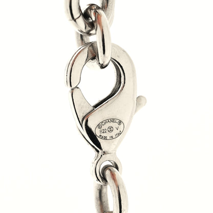 Chanel Graduated Pearl Crystal CC Long Necklace Silver 5 of 6