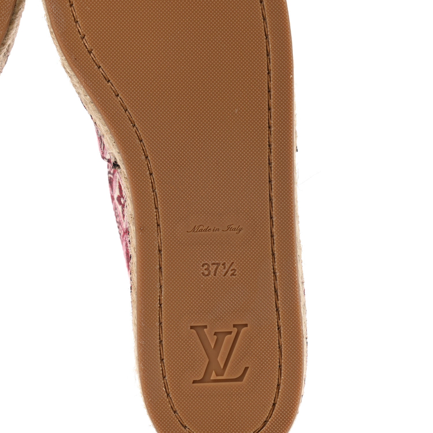 Louis Vuitton Jacquard Since 1854 Starboard Espadrille Flats 37.5 Bordeaux 6 of 8