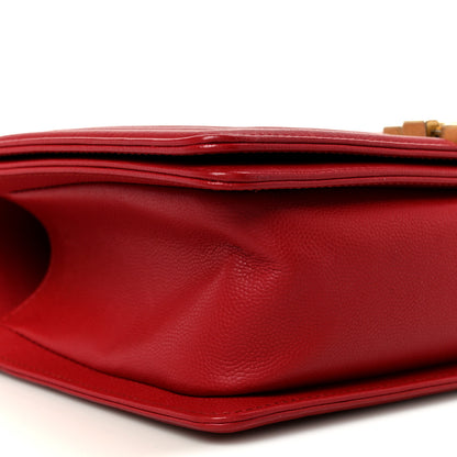 Chanel Caviar Quilted Medium Boy Flap Red 9 of 10