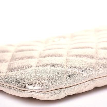 Chanel Metallic Lambskin Quilted Cosmetic Case Gold 8 of 11