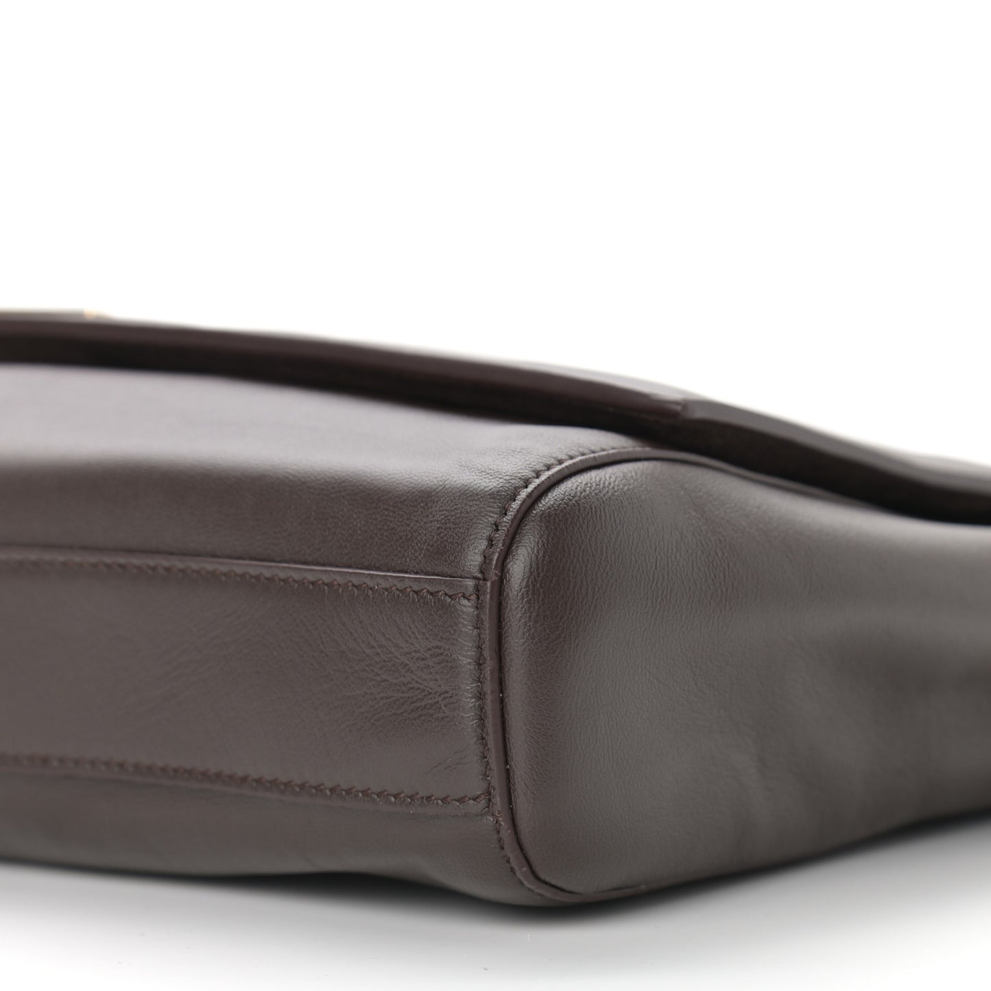 Smooth Calfskin Suede Medium Reversible Monogram Kate Satchel Military Brown