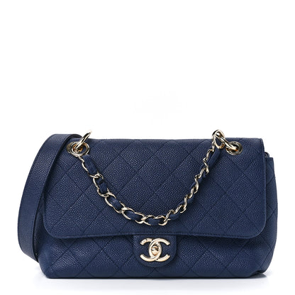 Chanel Caviar Quilted City Walk Flap Navy Blue 1 of 12