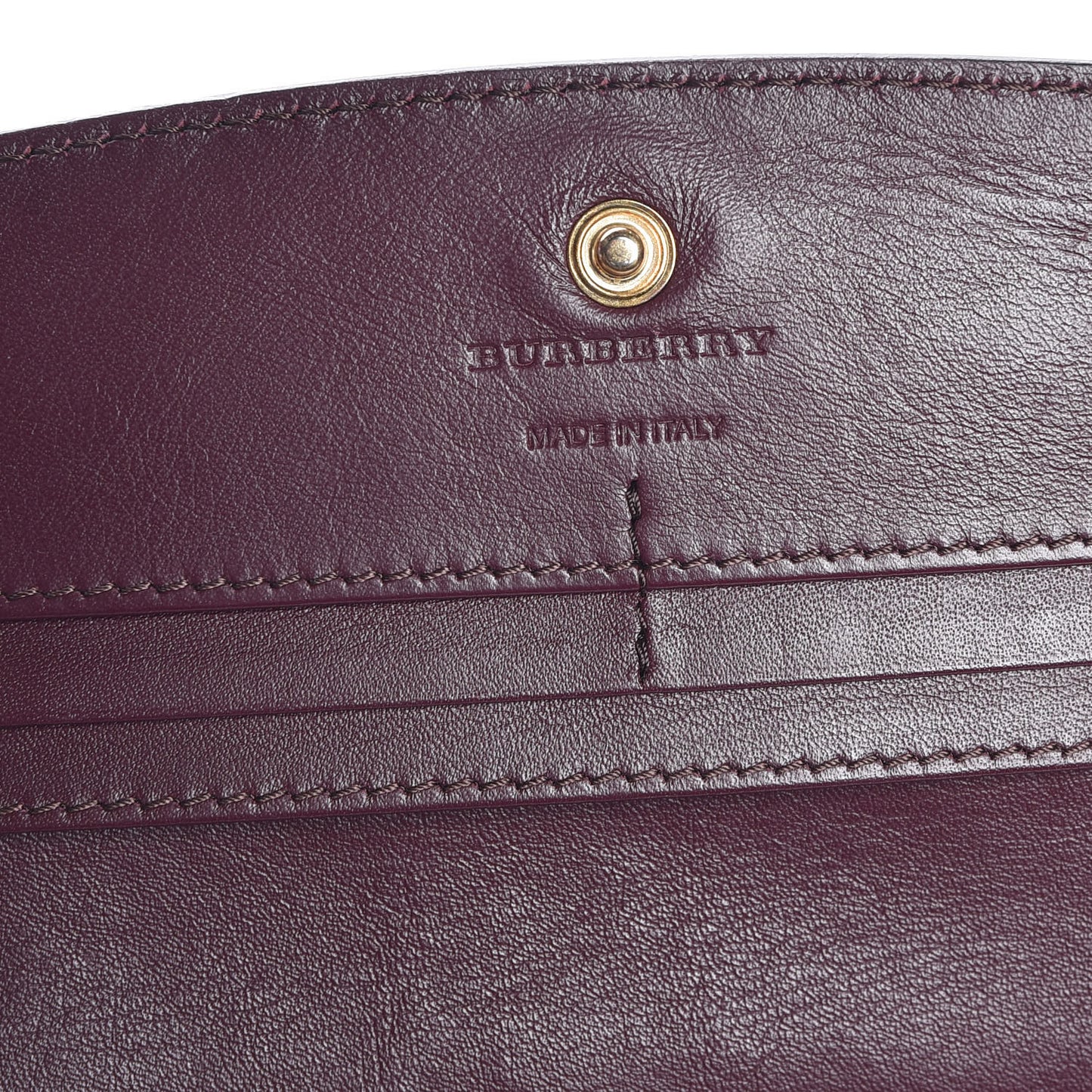 Calfskin House Check Porter Continental Wallet Mahogany Red