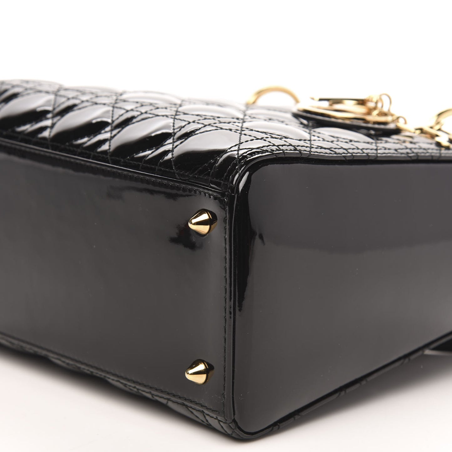 Patent Cannage Medium Lady Dior Black