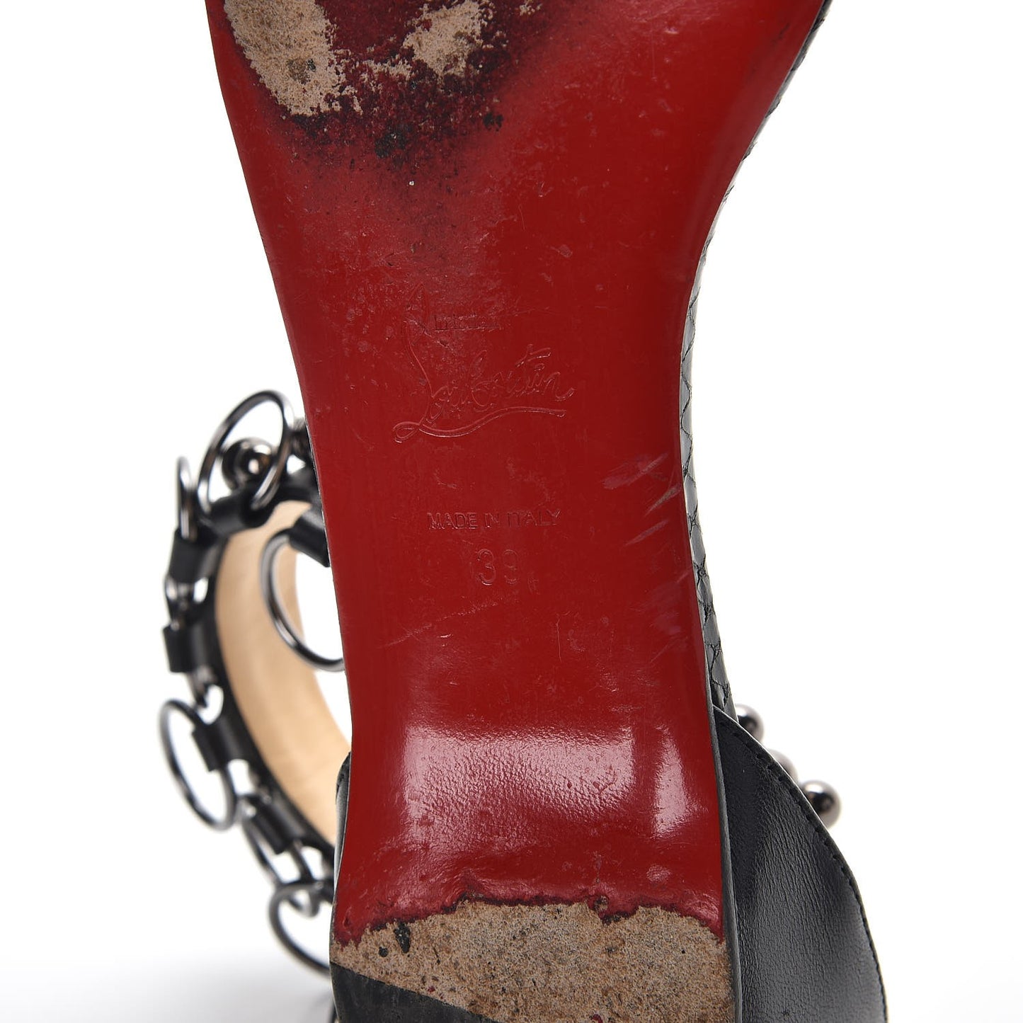 Shiny Nappa Lame Sirene Gypsoflat Sandals 39 Black