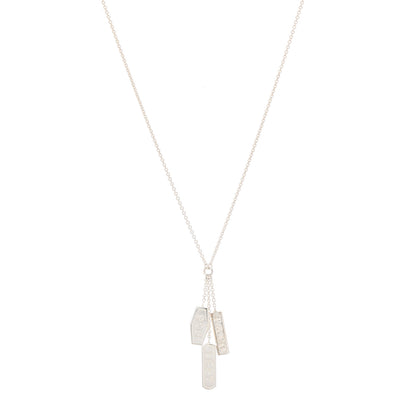 Tiffany Sterling Silver 1837 Triple Tag Lariat Necklace 1 of 6
